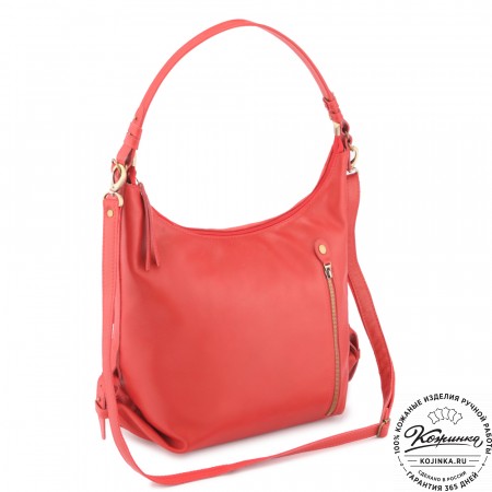  Женская кожаная сумка "Эмилия" (красная)